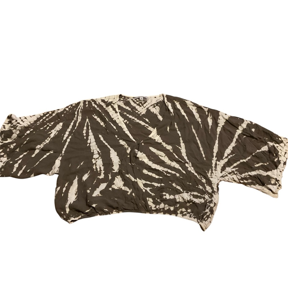 Young Fabulous & Broke Brown and Cream Patterned tie dye Top